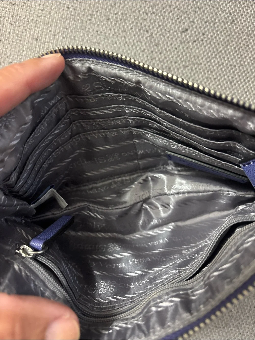 Vera Wang Purple Leather Wristlet Clutch